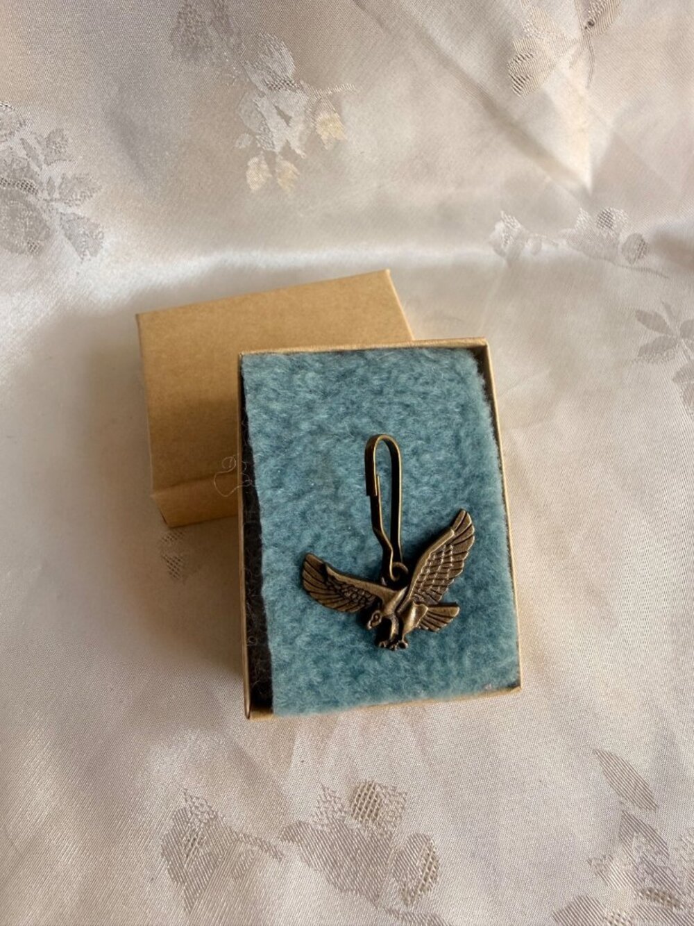 Vintage Bronze Eagle Keychain Clip - Ornate Bird Design